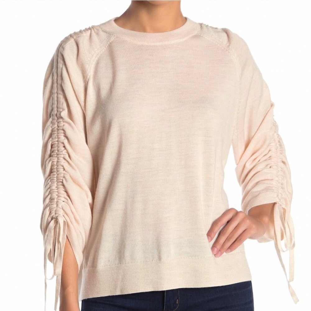 AllSaints Ero Merino cream sweater with‎ tied sleeves Size Small